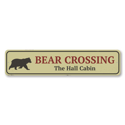 Bear Crossing Aluminum Sign