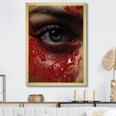 «Woman Portrait Ruby Reflections», reproduction sur toile