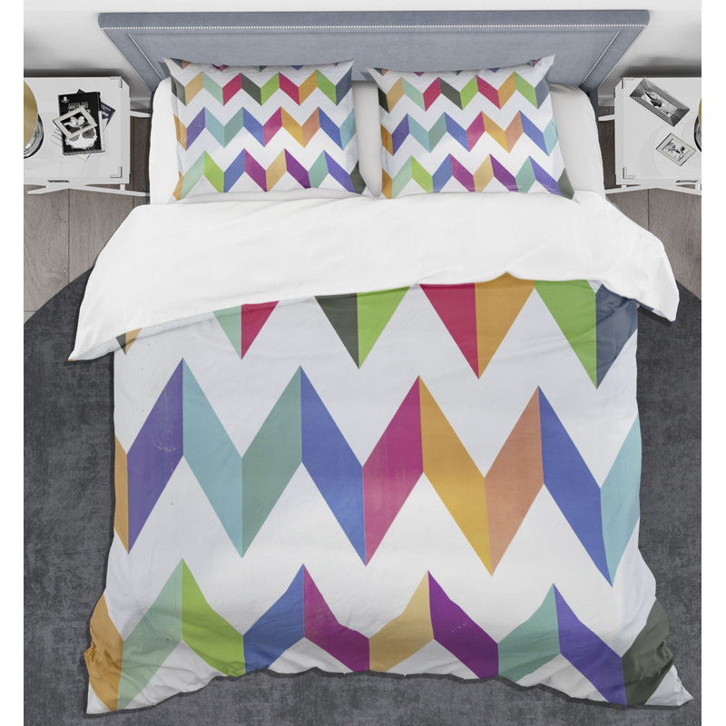 Ensemble de housse de couette al Retro III Mid-Century, Housse de couette double / grand et 2 taies décor