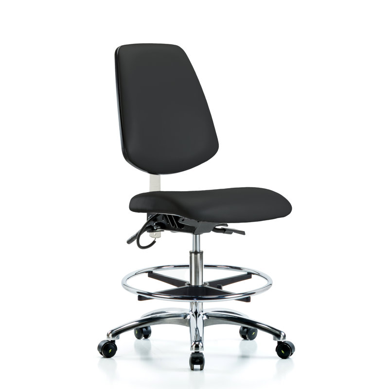 Chaise de dessin Tristan, Noir, Roulettes, Non inclus