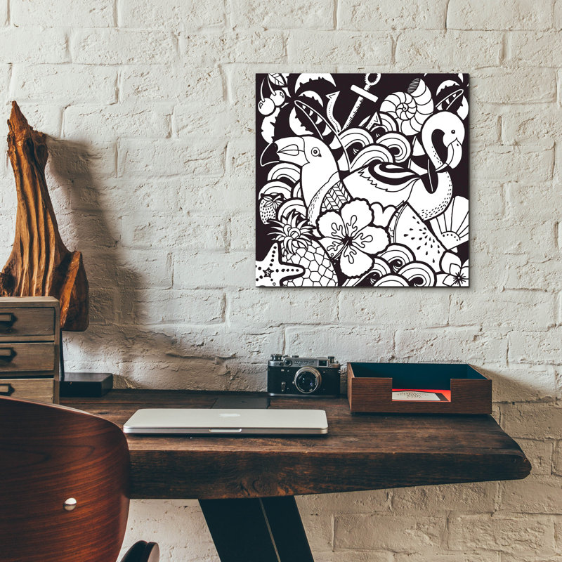 «Island Fun» par Hello Angel, art mural en verre acrylique, H 12 po x l 12 po x P 0,13 po