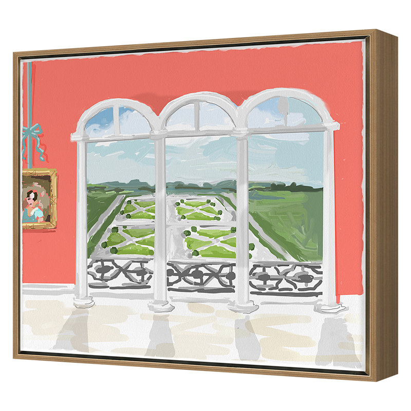 Deer Park Print by Dana Gibson, Gold Framed