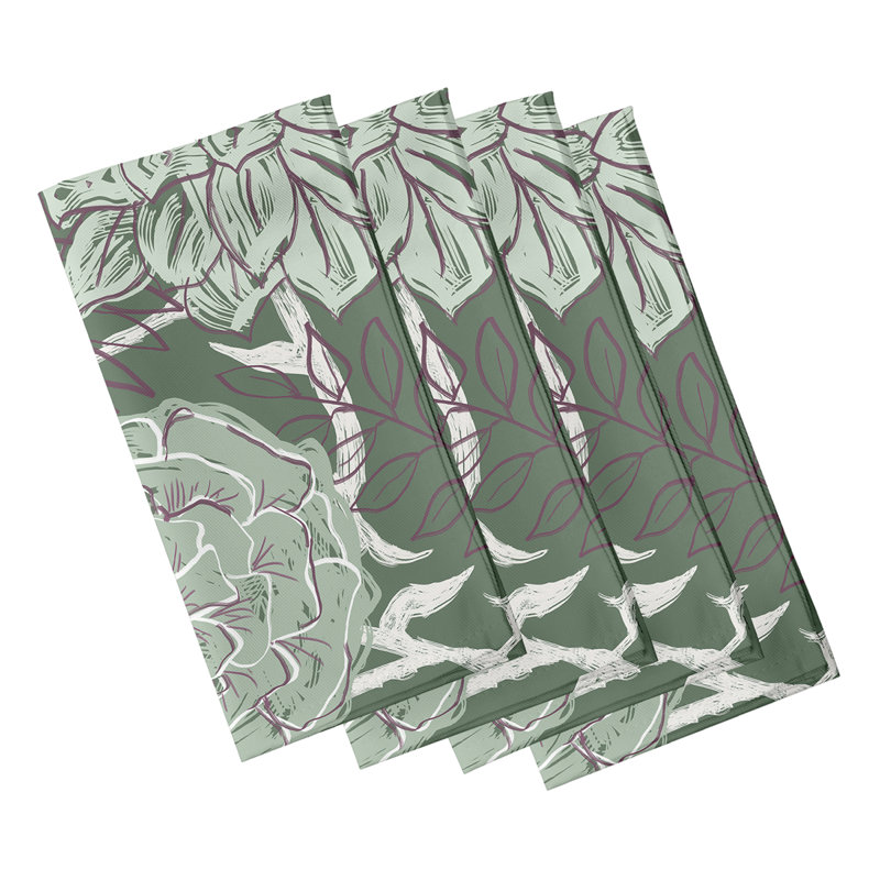 Ensemble de serviettes 4 pièces Minto, L 18 po x L 18 po, Herbe verte