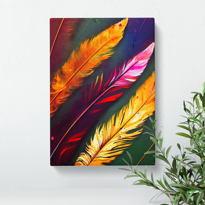 Wondrous Feathers - Wrapped Canvas, 50cm H x 35cm W x 3cm D