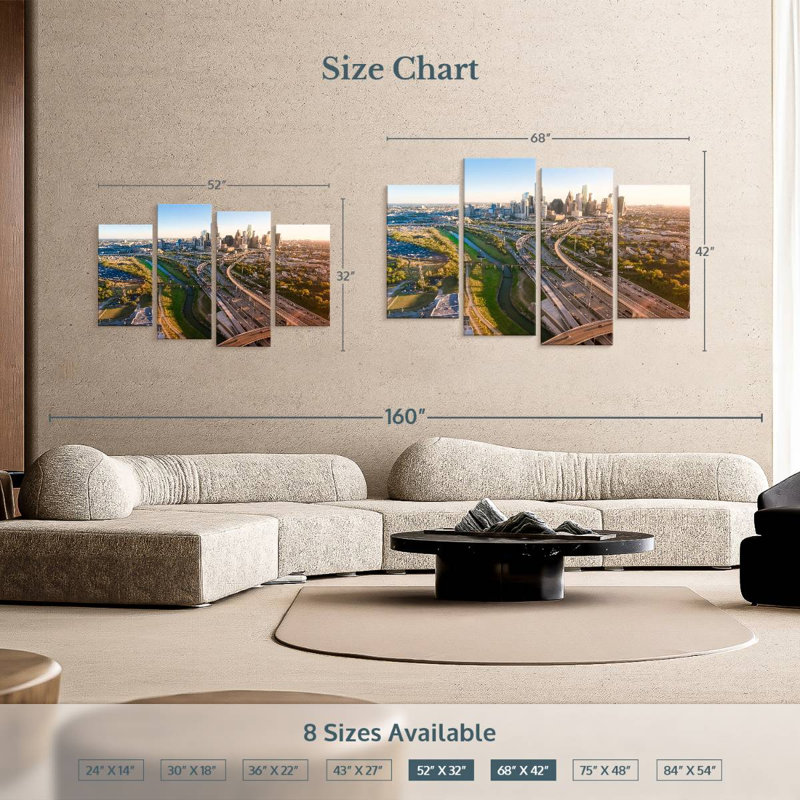 Horizon urbain de Sirci à Houston, H 42 po x l 68 po