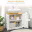 Armoire de salle de bain sous le lavabo avec 2 portes et tablette, meuble-lavabo à piédestal
