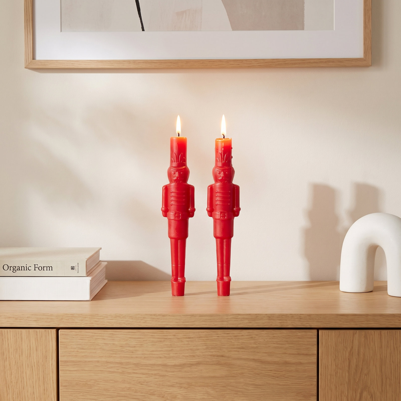 Unscented Taper Candle, Red