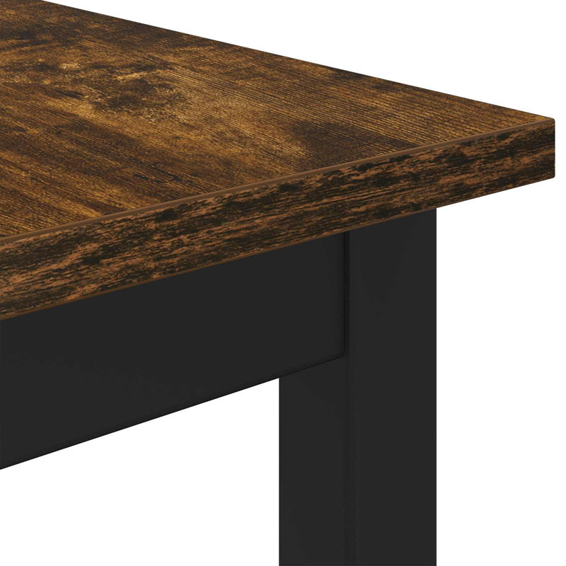Metal Base Dining Table, Walnut, 75cmH x 70cmL x 70cmW