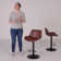 Almeida Swivel Upholstered Adjustable Height Bar & Counter Stool with Metal Frame