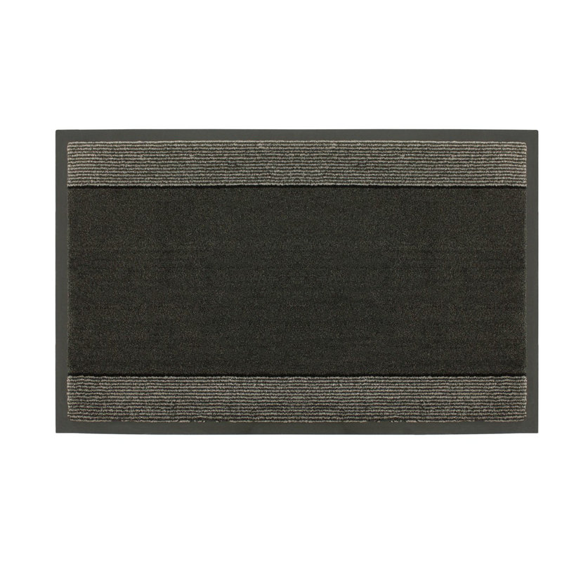 Miracle Non-Slip Striped Indoor Doormat, Charcoal, 0.65cm H x 40cm W x 60cm L