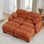 Canapé pliable modulaire en L en chenille 2 places avec mousse ergonomique, accoudoirs courbés, deux repose-pieds et coussins décoratifs ronds.