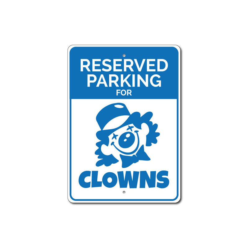 Enseigne de clown en aluminium, H 14 po x l 10 po x P 0,04 po