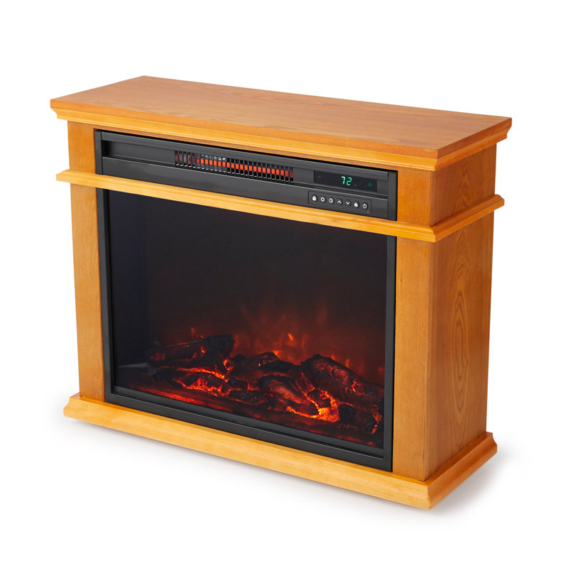 Golden Oak 1500 Watt Portable Electric Fireplace Heater with Remote Control