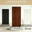 Panneau de porte intérieur à 6 panneaux creux - porte moulée apprêtée blanche avec poignée levier noire-128923861