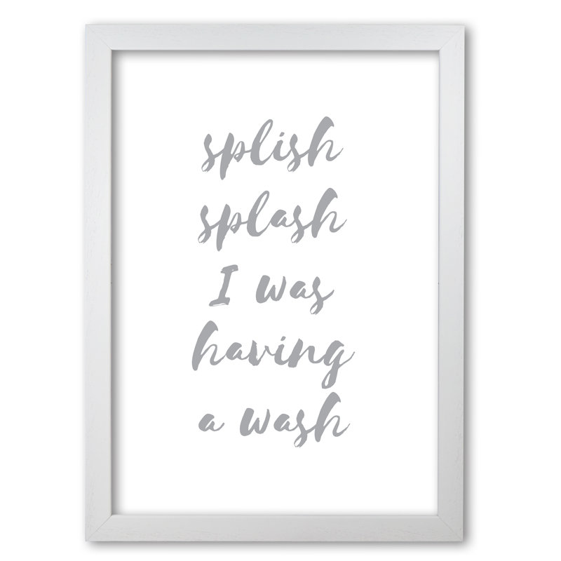 Splish Splash Grey - Print, 42 cm H x 30 cm W x 5 cm D, White Grain Frame