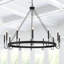 Lustre de style bougie en acier à 12 lumières Arango-1099160946