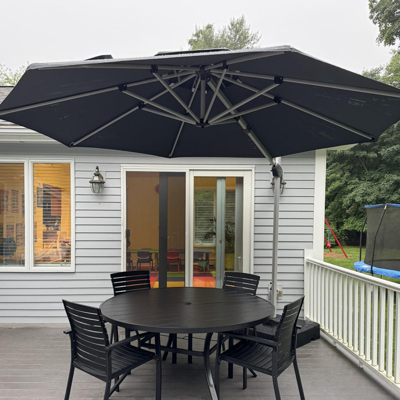 Parasol rond en porte-à-faux 13 pi Burgue, 13 pi x 13 pi, Gris