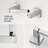 Toilet Paper Holder Wall Mount And Hand Towel Ring Set, Sus 304 Stainless Steel Double Post Pivoting Tissue Roll Holder, Modern Bathroom Hardware Accessories Set-117446446