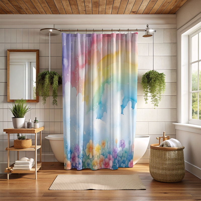 Rideau de douche standard 1 pièce Soft Landscape, H 74 po x l 71 po