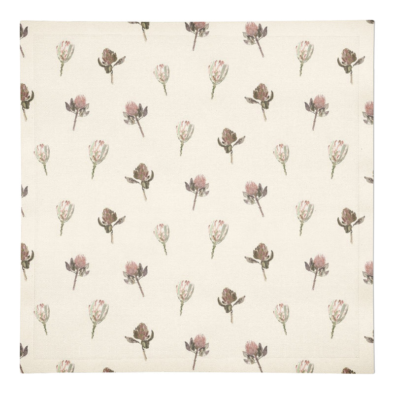 Serviette florale rectangulaire, Crème