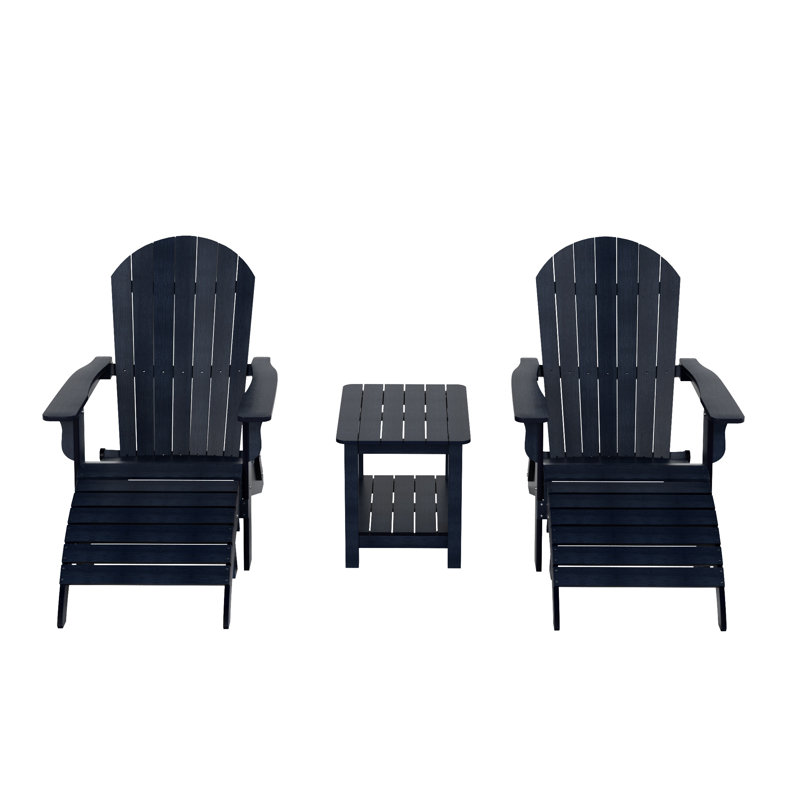Arrlo Foldable Outdoor Adirondack Chair, Navy