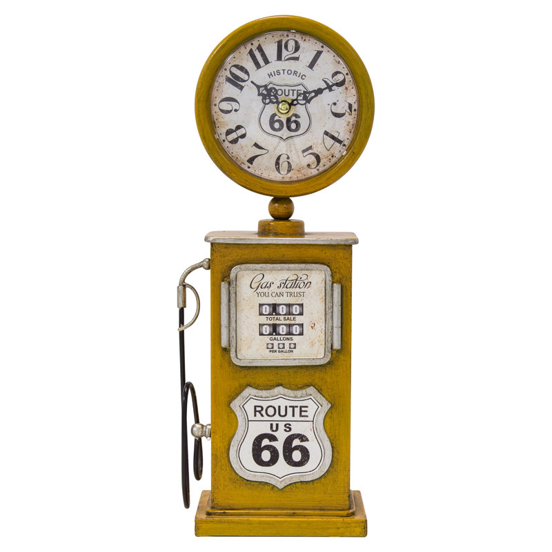 Analogue Metal Quartz Movement / Crystal Tabletop Clock in Yellow