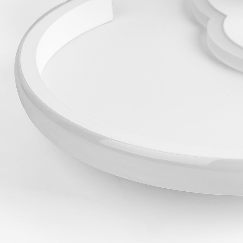 Ventilateur de plafond moderne à DEL de 19,6 po avec lumière Deontee, Transparent/blanc