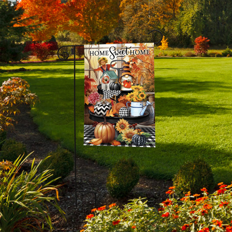 Drapeau de jardin Autumn Memories, Automne orange et blanc