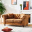 Ensemble de canapé brun en tissu Chesterfield Tech 3 + 2 places, accoudoirs roulés, canapé rembourré de style Mid-Century pour salon, bureau et appartement