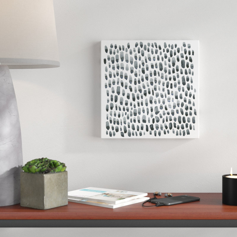 Blue Grey Tessera I by Emma Scarvey - Wrapped Canvas Painting, 30cm H x 30cm W