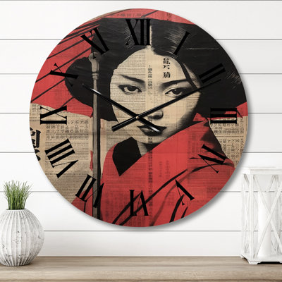 Horloge murale en bois massif Nency