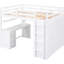 Lit mezzanine double avec tiroirs, bureau et garde-robe - blanc pour une chambre à coucher élégante-2070983831