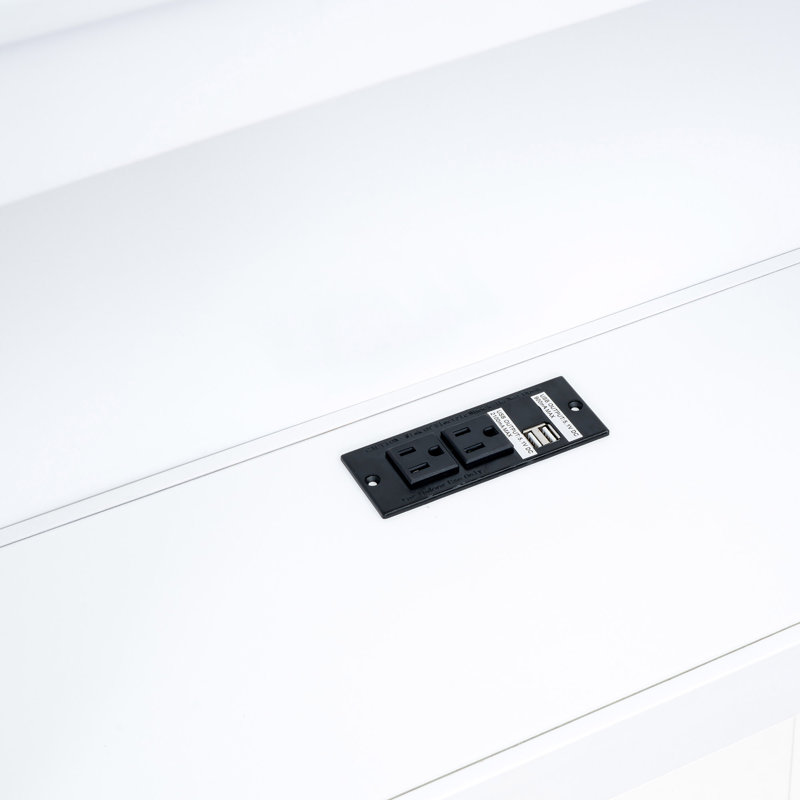 Lit de jour simple avec deux tiroirs de rangement, armoires de rangement et ports USB, Blanc