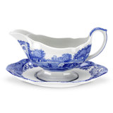 Spode Blue Italian Sauceboat & Stand 9 Oz