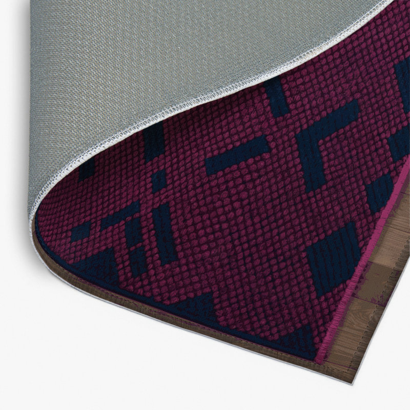 Trellis Purple Indoor and Outdoor Area Rug, Rectangle 4' x 6'