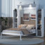 Lit escamotable double pleine grandeur avec tablettes et lumières DEL
