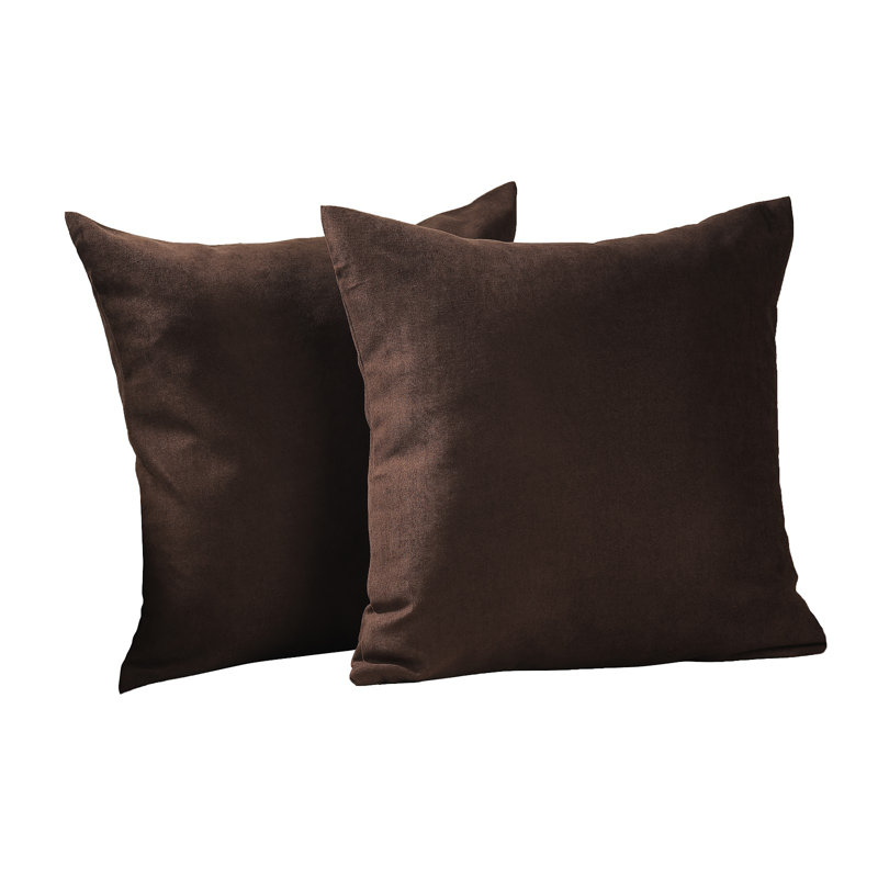 Housses de coussin décoratif, H 24 po x l 24 po, Brun foncé