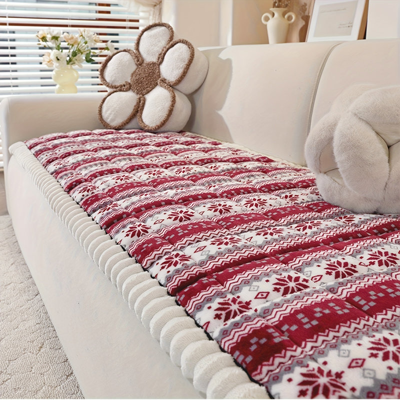 Coussin de canapé, H 1,18 po x l 94,5 po x P 27,5 po, Mélange de polyester rouge