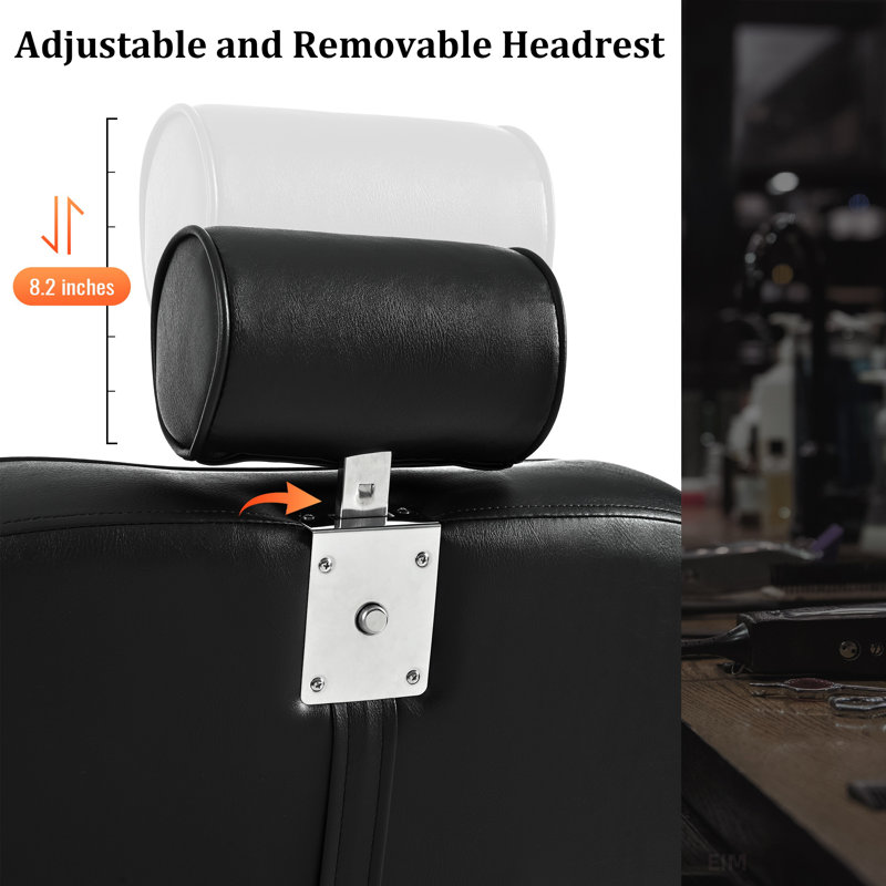 Fauteuil de coiffeur inclinable robuste, fauteuil de coiffeur inclinable hydraulique polyvalent pour salon de beauté, pivotant à 360 ° et réglable en hauteur, pour salon de coiffure et salon de beauté, équipement de coiffage spa
