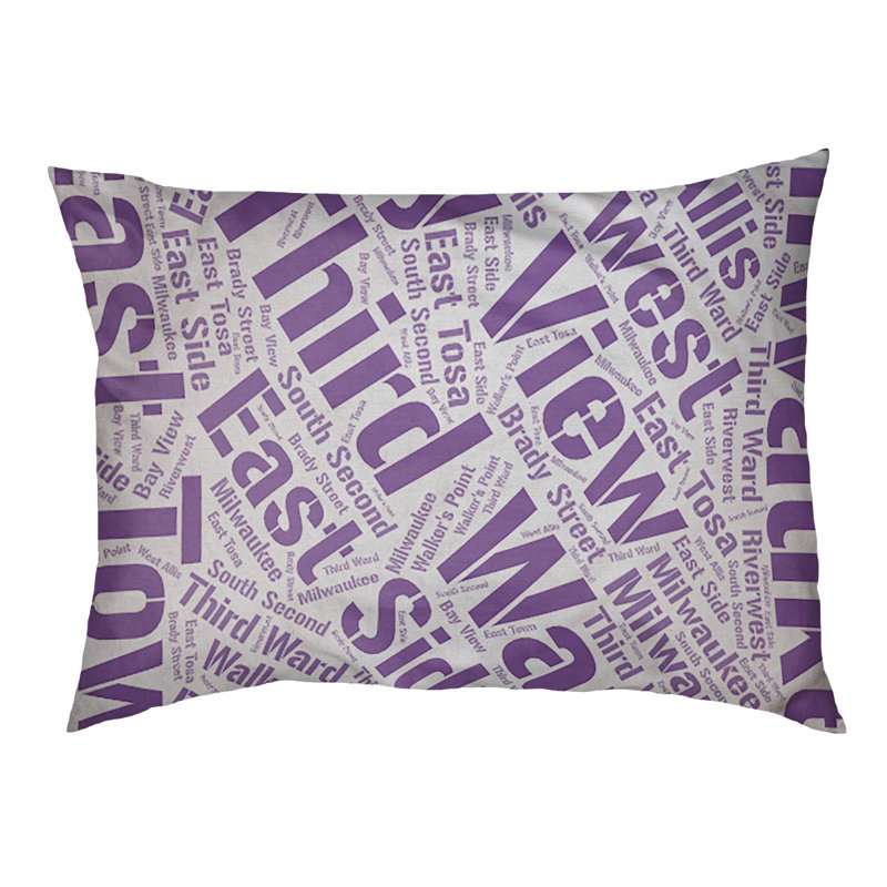 Coussin de chien « districts », Grand (l 40 po x P 30 po x H 14 po), Mauve, Milwaukee