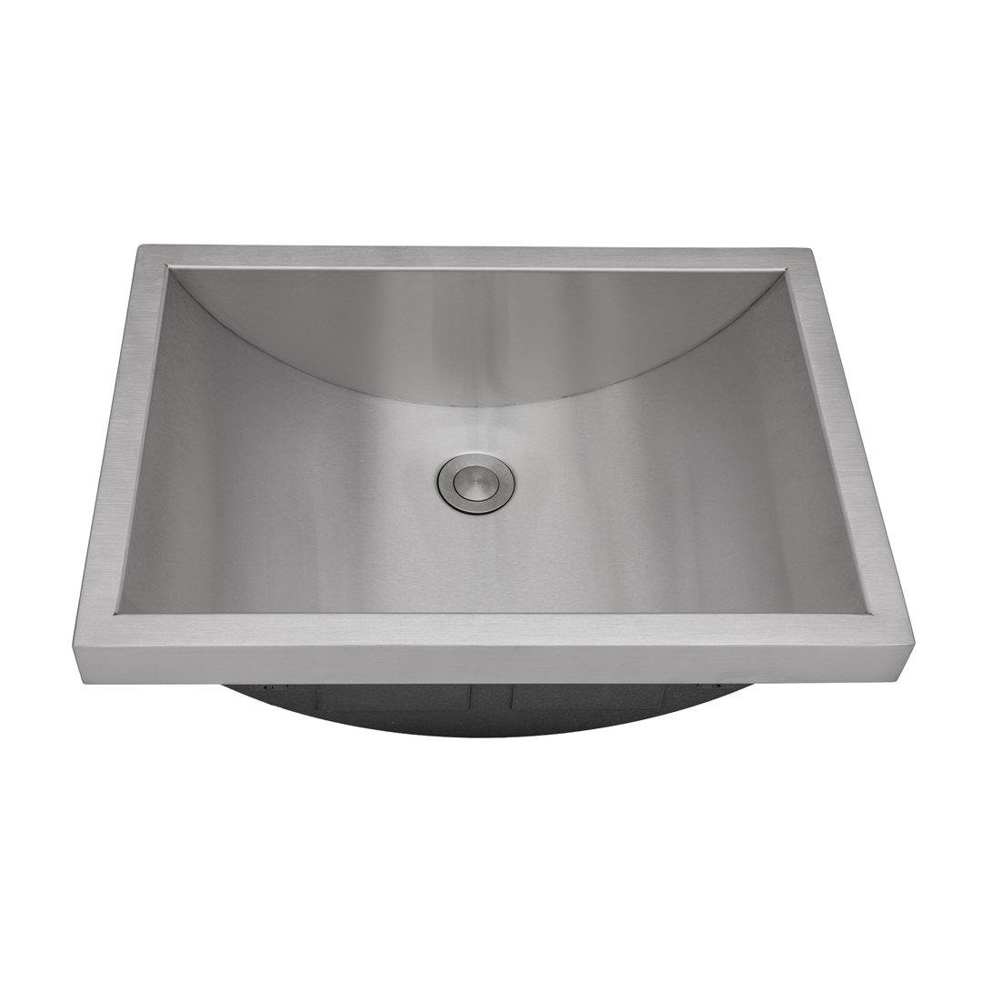 Ruvati 20 x 14 inch Gunmetal Black Stainless Steel Rectangular Bathroom Sink Semi-Recessed Ruvati 