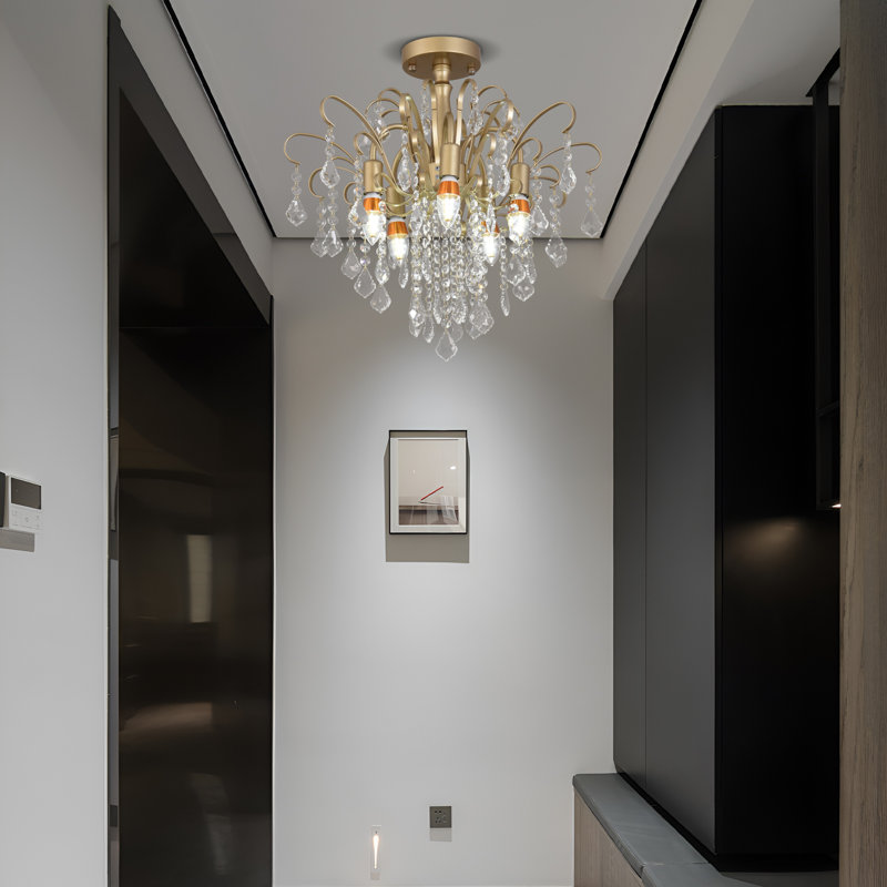 Base,Imitation Brass Color Ceiling Light Modern Lighting Fixture For Bedroom Hallway Bar Kitchen, H 18.5'' X W 17.7''