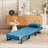 Sofa Bed 5-in-1 Convertible Chair with 5-Position Adjustable Backrest &amp; Pillow, Navy Blue Linen for Small Spaces, Apartment, Office | Navy Blue | Linen