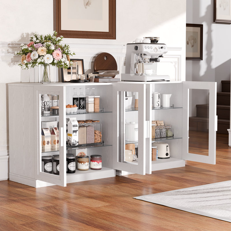 Armoire de rangement d'appoint en bois massif, H 31 po x l 31 po x P 16 po , Blanc