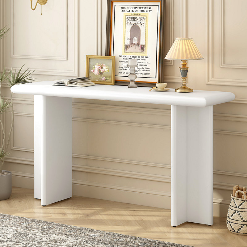 Table d'entrée moderne avec pieds en forme de L, convenant à un vestibule, un couloir, un salon, un vestibule, un couloir