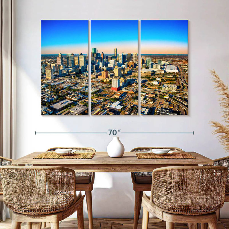 Vue du paysage urbain de Houston, H 42 po x l 65 po