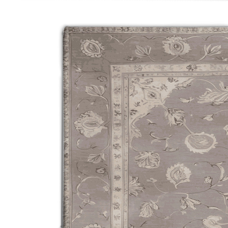 Tapis gris d'intérieur et d'extérieur Tabriz, Rectangulaire 8 pi x 10 pi