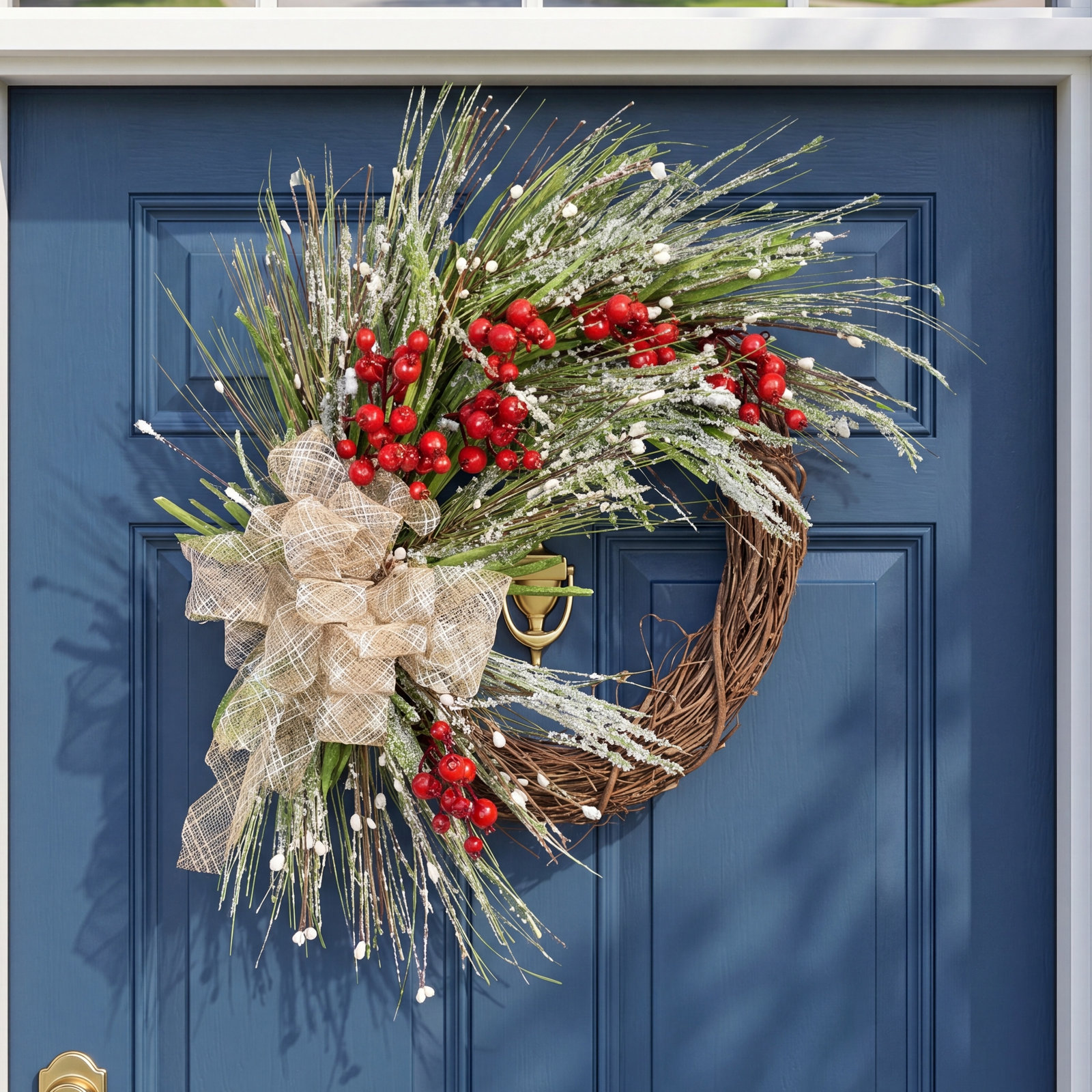26" Handcrafted Grapevine, Berry Christmas Wreath