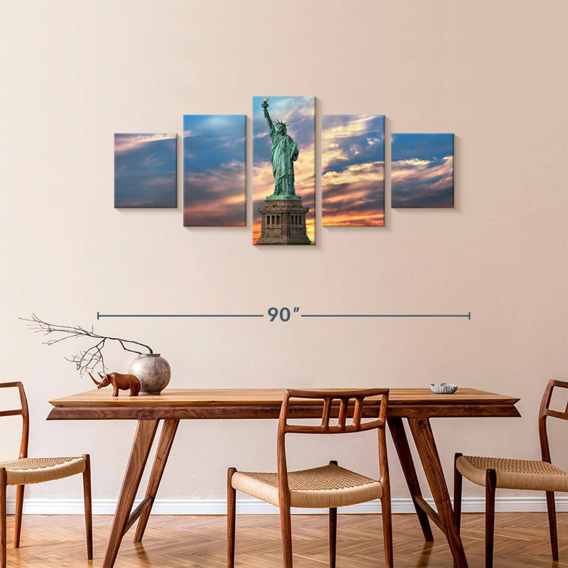 Iconic Statue Of Liberty, 36" H x 80" W