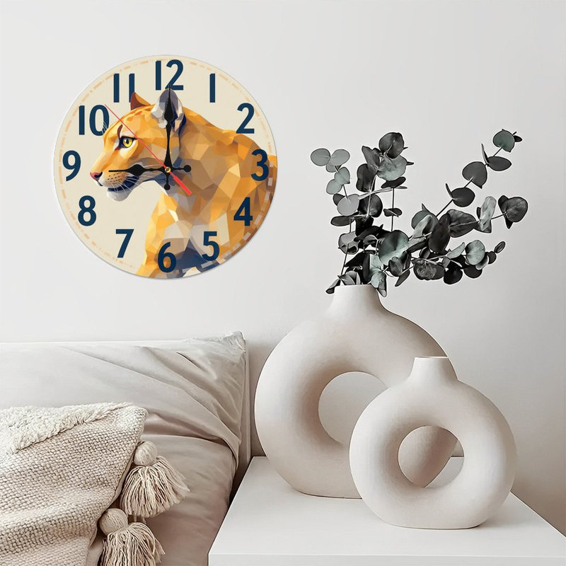 Horloge géométrique panthère